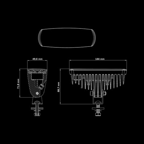 STRANDS Arbeitsscheinwerfer NUUK E-LINE BLACK R 13W - WOLFWAX - [tags]