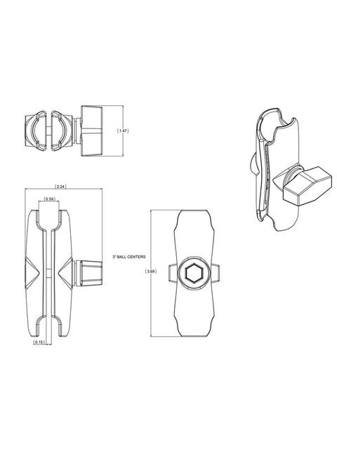 RAM Mounts Verbindungsarm mittel (ca. 94 mm) - B-Kugeln (1 Zoll) WOLFWAX