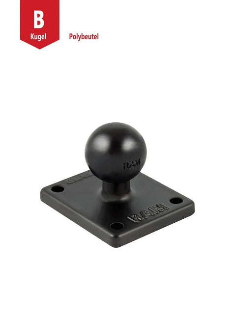 RAM MOUNTS BASISPLATTE RECHTECKIG  B-KUGEL (1 ZOLL) AMPS-LOCHRASTER WOLFWAX