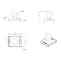 RAM MOUNTS BASISPLATTE RECHTECKIG  B-KUGEL (1 ZOLL) AMPS-LOCHRASTER WOLFWAX
