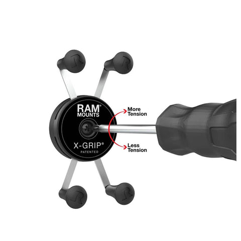 RAM Mounts X-Grip-Halteklammer mit Rotation für Smartphones klein bis 82,6 mm Breite - B-Kugel (1 Zoll) WOLFWAX